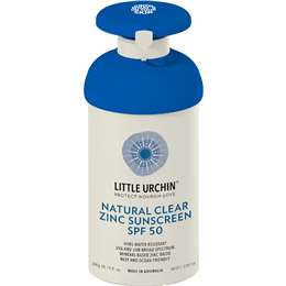 Little Urchin SPF50 Natural Clear Zinc Sunscreen Pump 300g