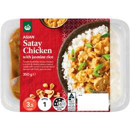 Woolworths Asian Satay Chicken With Jasmine Rice 350g