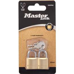 Master Lock Brass Padlock 20mm 2 pack