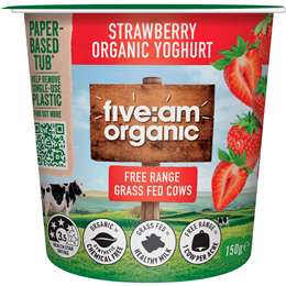 Five:Am Organic Yoghurt Strawberry 150g