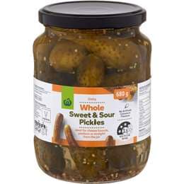 Woolworths Whole Sweet & Sour Pickles 680g