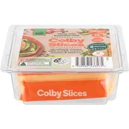 Woolworths Colby Cheese Slices 250g
