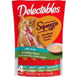 Delectables Squeeze Up Lickable Cat Treats Tuna & Catnip 14g x 4 pack