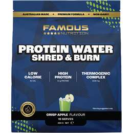 Famous Nutrition Protein Water Shred & Burn Apple Thermogenic 300g