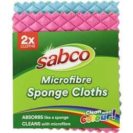 Sabco Microfibre Sponge Cloths Assorted 2 pack