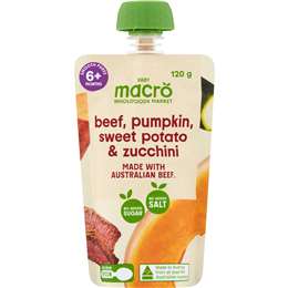 Macro Baby Food Pouch Beef Sweet Potato & Zucchini 6+ Months 120g