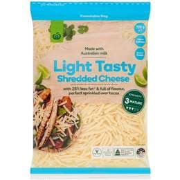Woolworths Shredded Light Tasty Cheese 700g