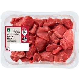 Woolworths Chunky Diced Lean Beef 500g