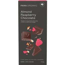 Pana Organic Almond Raspberry Dark Chocolate Block 80g
