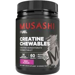 Musashi Creatine Chewable Tablets Berry Flavour 60 pack