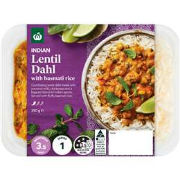Woolworths Indian Lentil Dahl With Basmati Rice 350g