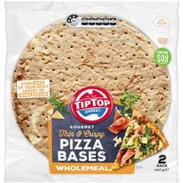 Tip Top Gourmet Pizza Bases Wholemeal 2 pack