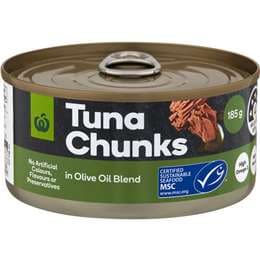 Woolworths Tuna Chunks In Olive Oil Blend 185g
