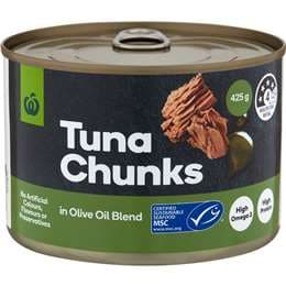 Woolworths Tuna Chunks In Olive Oil Blend 425g