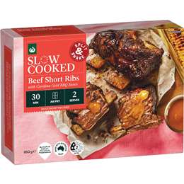 Woolworths Slow Cooked Beef Ribs With Carolina Gold BBQ Sauce 850g