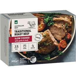 Woolworths Slow Cooked Traditional Beef Roast With Garlic & Herb 900g