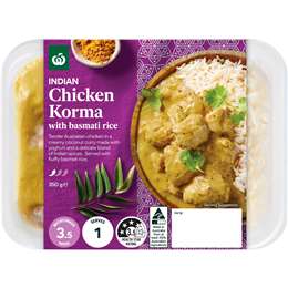 Woolworths Indian Chicken Korma With Basmati Rice 350g