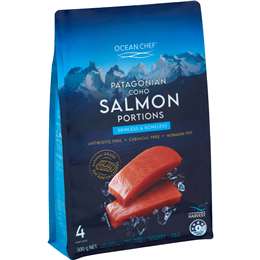 Ocean Chef Patagonian Coho Salmon Portions Skinless 500g