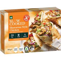 Woolworths Slow Cooked Chicken Shawarma Style With Tahini Sauce 750g