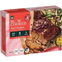 Woolworths Slow Cooked Beef Brisket With Bourbon BBQ Sauce 850g