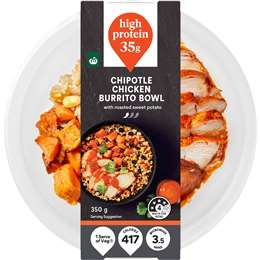 Woolworths High Protein Chipotle Chicken Burrito Bowl 350g