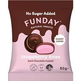Funday Strawberry Bites Dark Chocolate 50g
