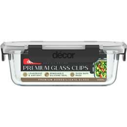 Decor Premium Glass Clips Container 630mL each