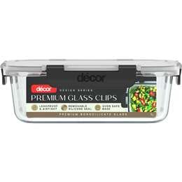 Decor Premium Glass Clips Container 1L each
