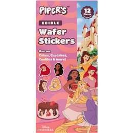 Piper's Edible Wafer Stickers Disney Princess 12 pack