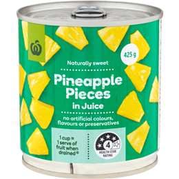 Woolworths Pineapple Pieces In Juice 425g