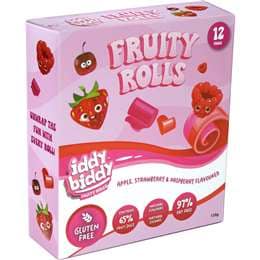 Iddy Biddy Fruity Rolls Apple Strawberry & Raspberry 12 pack