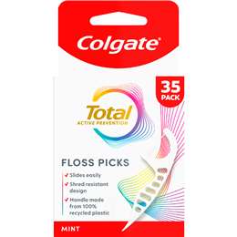 Colgate Total Active Prevention Floss Picks Mint 35 pack