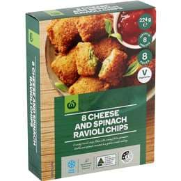 Woolworths 3 Cheese & Spinach Ravioli Chips 8 pack