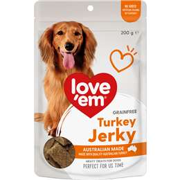 Love'em Grainfree Meaty Dog Treats Turkey Jerky 200g