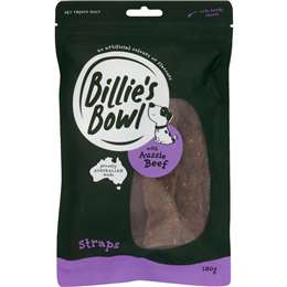 Billie's Bowl Dog Treat Straps With Aussie Beef 180g
