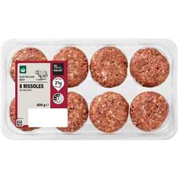 Woolworths 8 Homestyle Beef Rissoles 600g