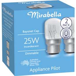 Mirabella Appliance Globe BC 25W 2 pack