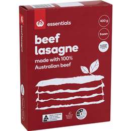 Woolworths Essentials Frozen Beef Lasagne 400g