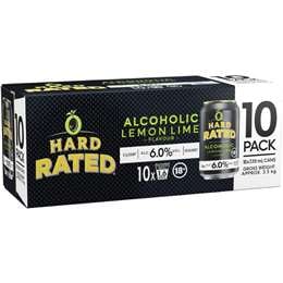 Hard Rated Lemon Lime 6pct Cans 330mL x 10 pack