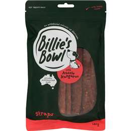 Billie's Bowl Dog Treat Straps With Aussie Kangaroo 180g