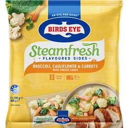 Birds Eye Steamfresh Frozen Broccoli Carrots & Cauliflower Cheese 400g