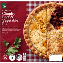 Woolworths Chunky Beef & Vegetable Pie 700g