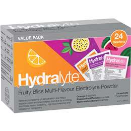 Hydralyte Fruity Bliss Electrolyte Powder Sachets 24 pack