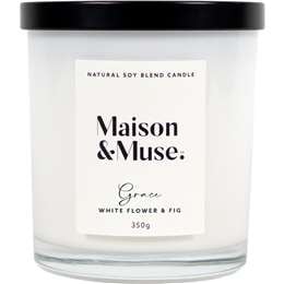 Maison & Muse Natural Soy Blend Candle Grace White Flower & Fig 350g