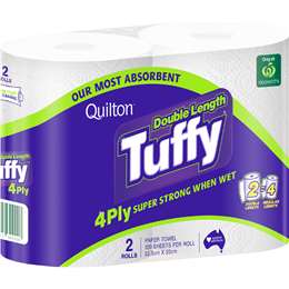 Quilton Tuffy Double Length 2Ply Paper Towel 120 x 2 pack