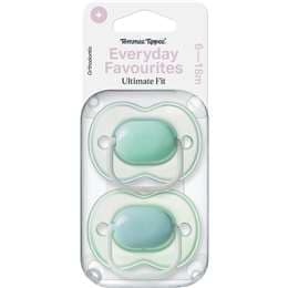 Tommee Tippee Everyday Favourites Ultimate Fit Soother 6-18M 2 pack