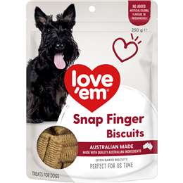 Love'em Snap Finger Biscuit Dog Treats 250g