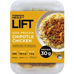 Strength Meals Co Lift High Protein Chipotle Chicken 330g