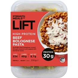 Strength Meals Co Lift High Protein Beef Bolognese Pasta 330g