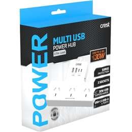 Crest Multi USB Power Hub 0.9m each